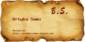 Brtyka Samu névjegykártya
